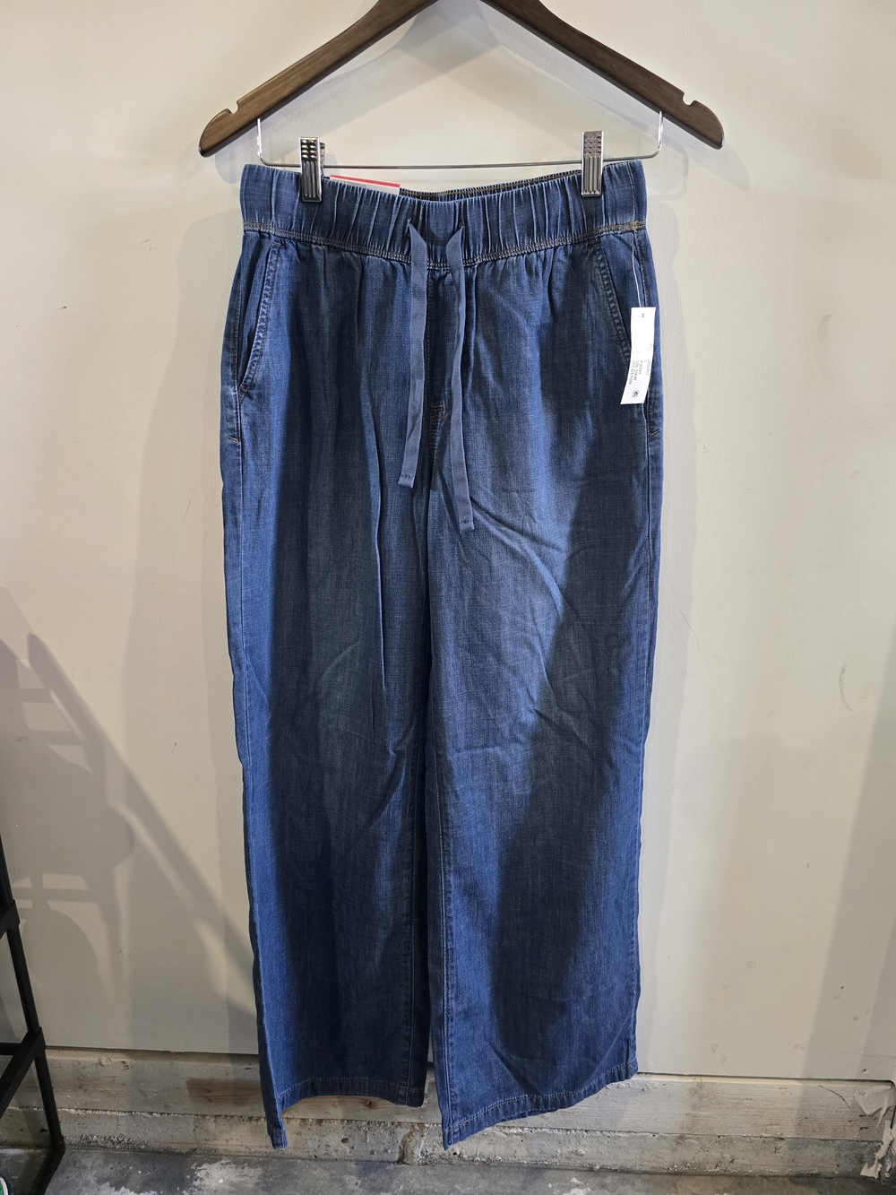Nine West Women's Relaxed Blue Drawstring Denim Pants NWT